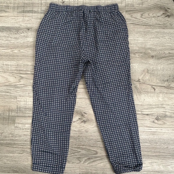 Madewell Navy Blue White Viscose Elastic Waist Dot Pattern Pant Sz S - Picture 2 of 7